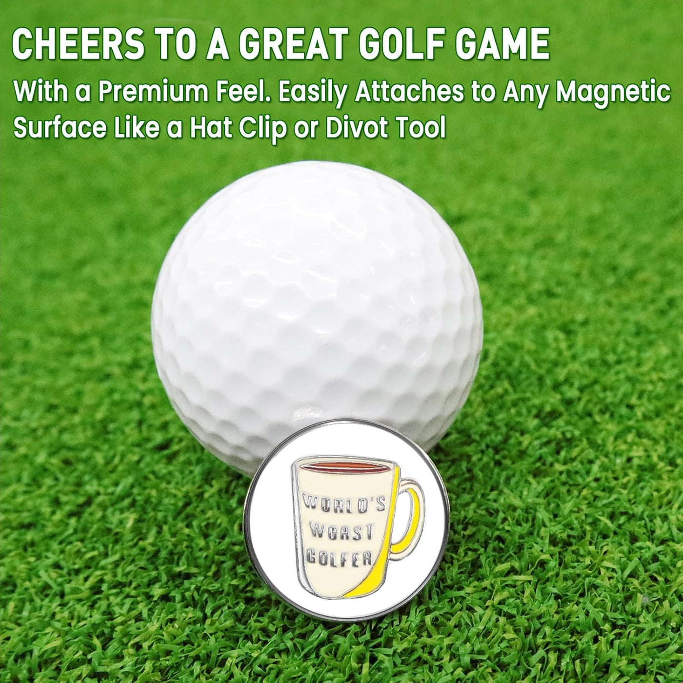 3 Pcs Golf Ball Markers with 3 Pack Hat Clip