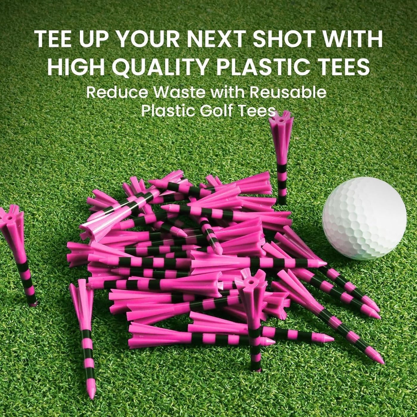 Golf Tees Plastic 30 Driver Tees 3 1/4 with 30 Castle Tees 1 1/2 Inch More Short Tees