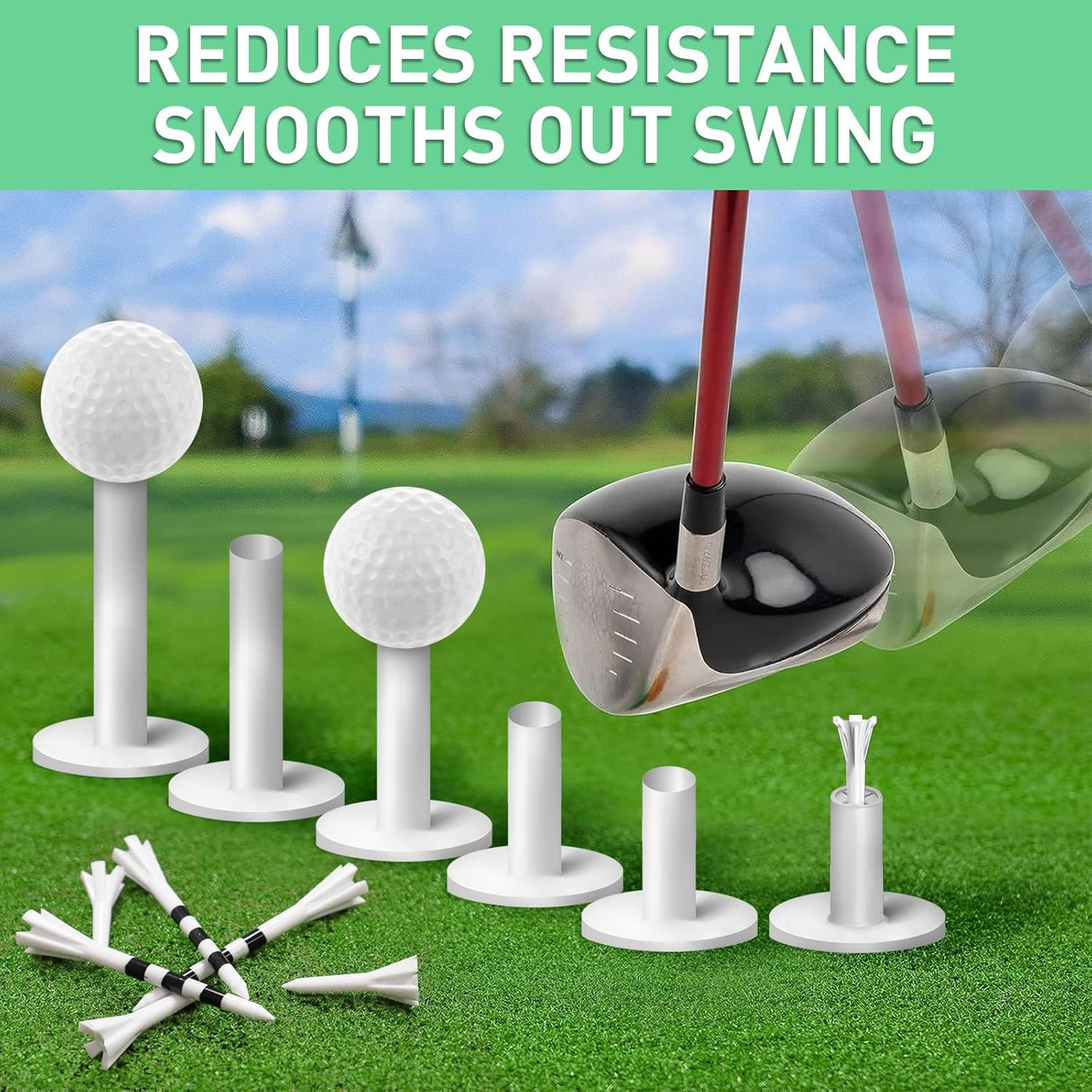 Golf Rubber Tees Driving Range 3 Inch 1.5'' 2.25'' 2.75'' 3.13'' Tee Holder for Mat with Plastic Tees