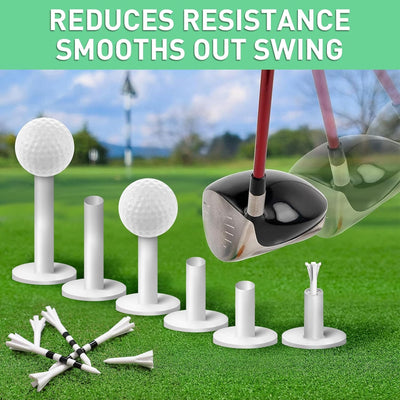 Golf Rubber Tee Holder with Plastic Tees 15/25 Set