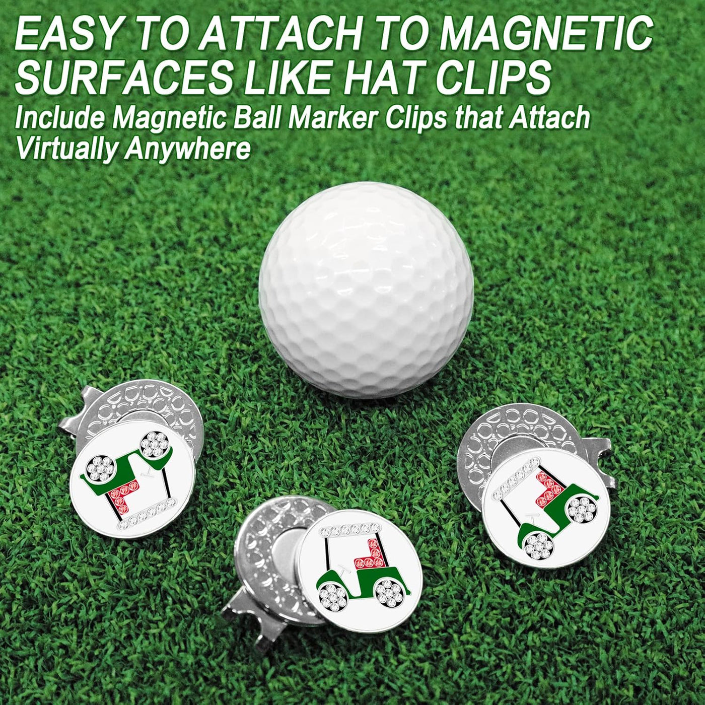 3 Pcs Golf Ball Markers with 3 Pack Hat Clip