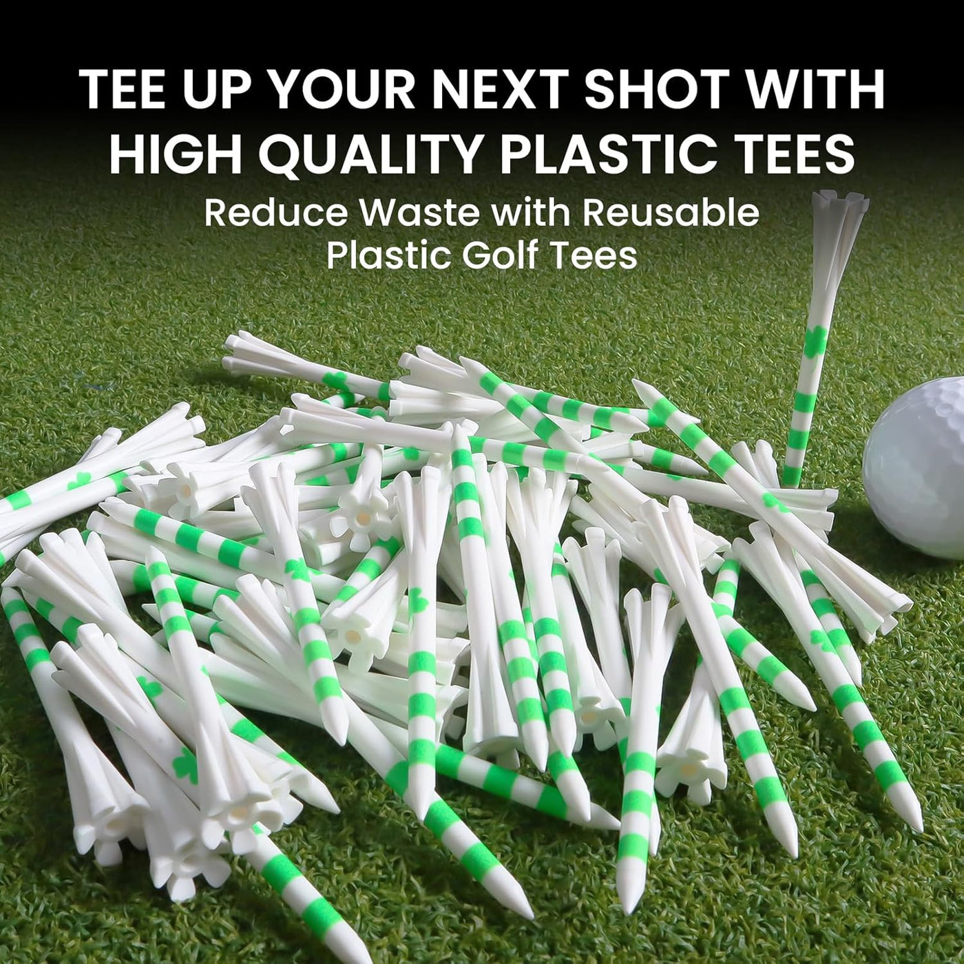 Plastic Golf Tees 30 Driver Tees 3 1/4 with 30 Castle Tees 1 1/2