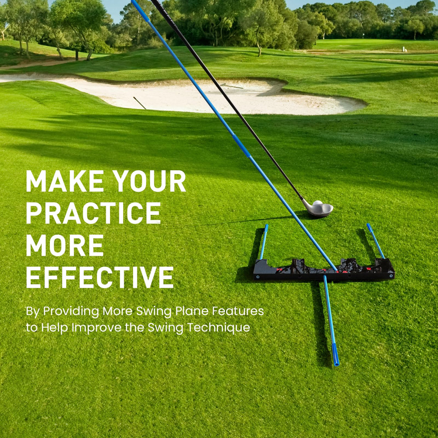 Golf Training Aid Gate Pro 2.0 with 6 Pcs Alignment Sticks