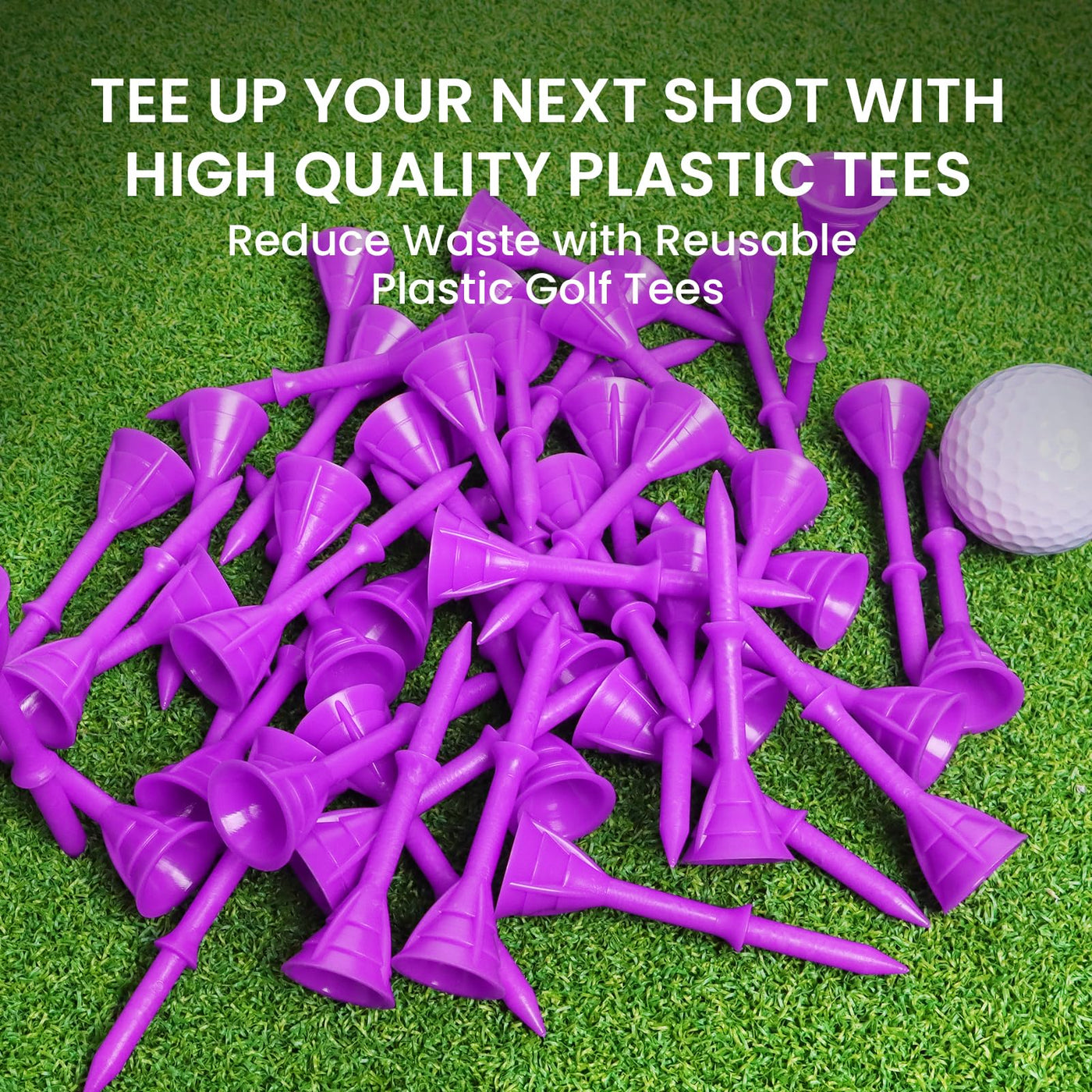 50/100 Pack Golf Tees Unbreakable Plastic 3 1/4