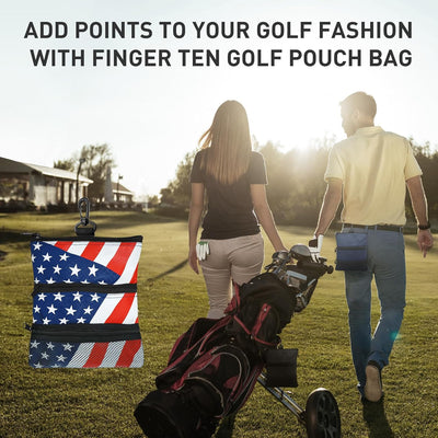 Golf Pouch Bag for Valuables Tee Color Zippered Pocket Gear Clip Hook to Bag