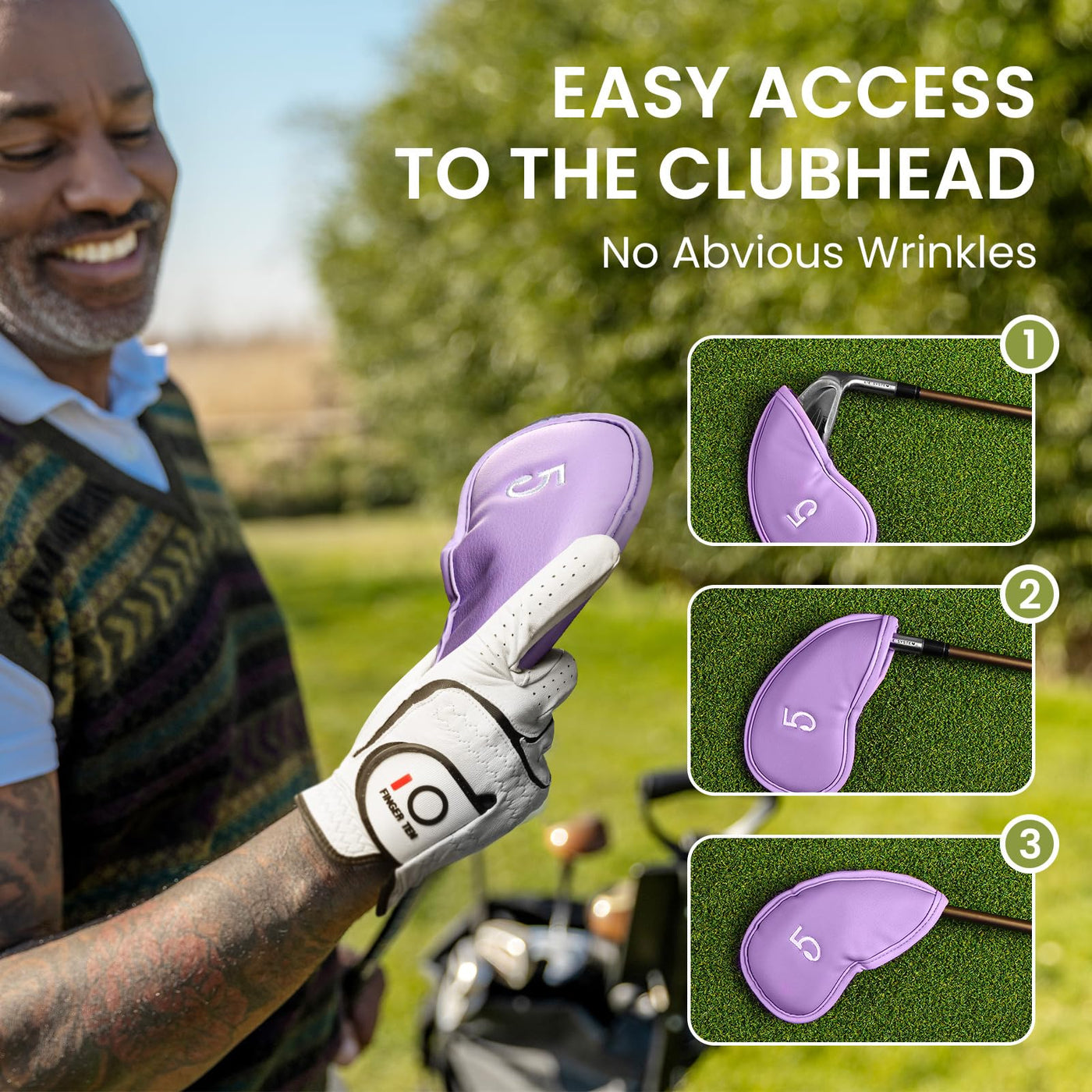 Golf Iron Head Covers 12 Piece Set Universal Fit