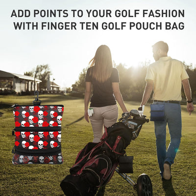 Golf Pouch Bag for Valuables Tee Color Zippered Pocket Gear Clip Hook to Bag