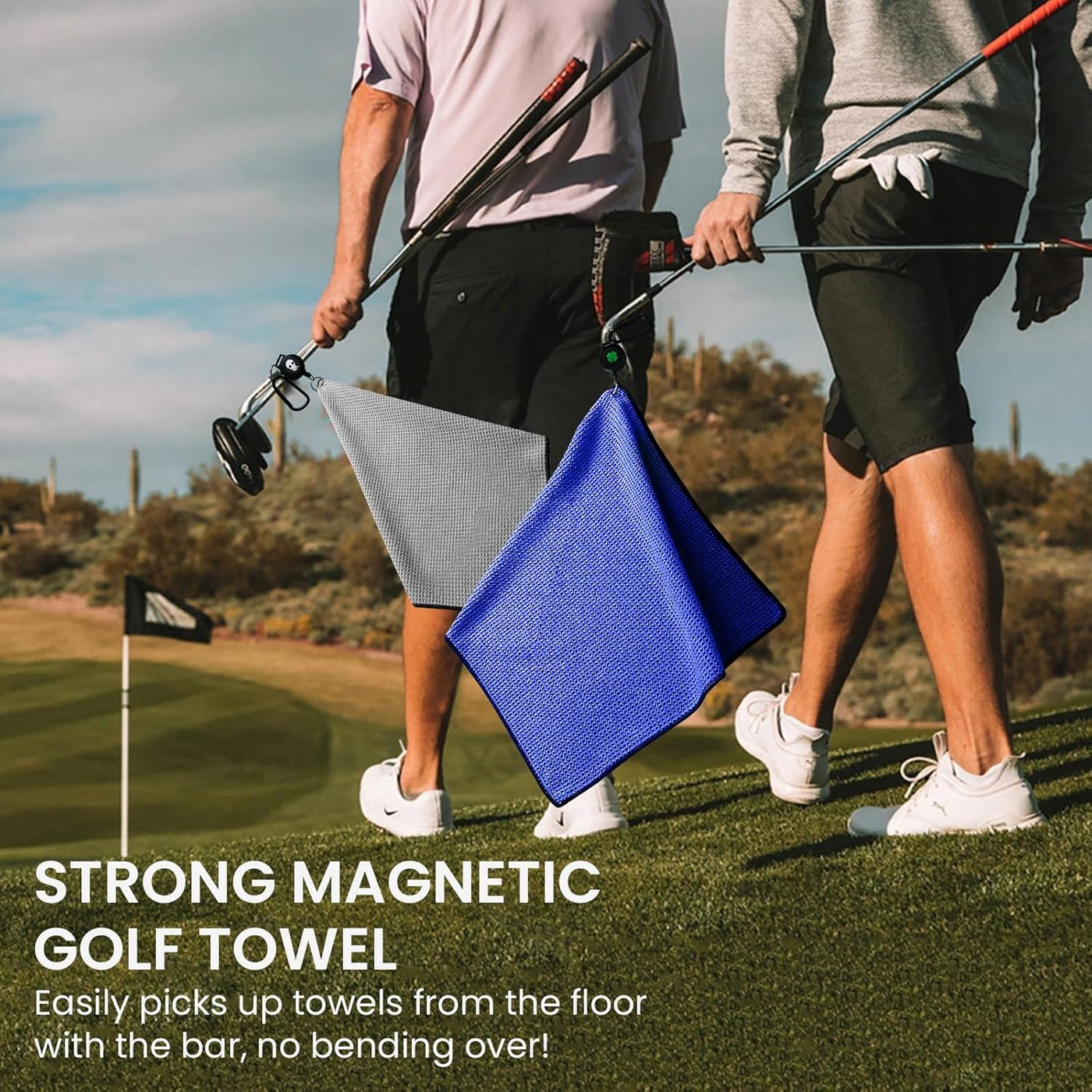 3 Pack Golf Towels with Magnetic Carabiner 16''X16''