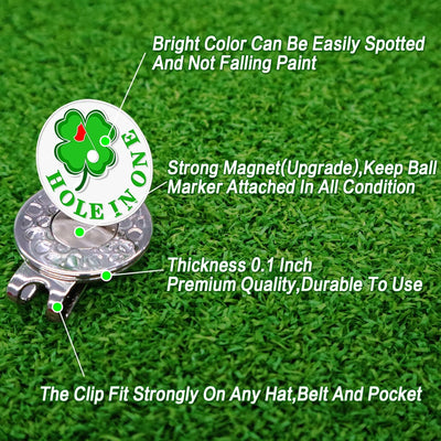 3 Pcs Golf Ball Markers with 3 Pack Hat Clip