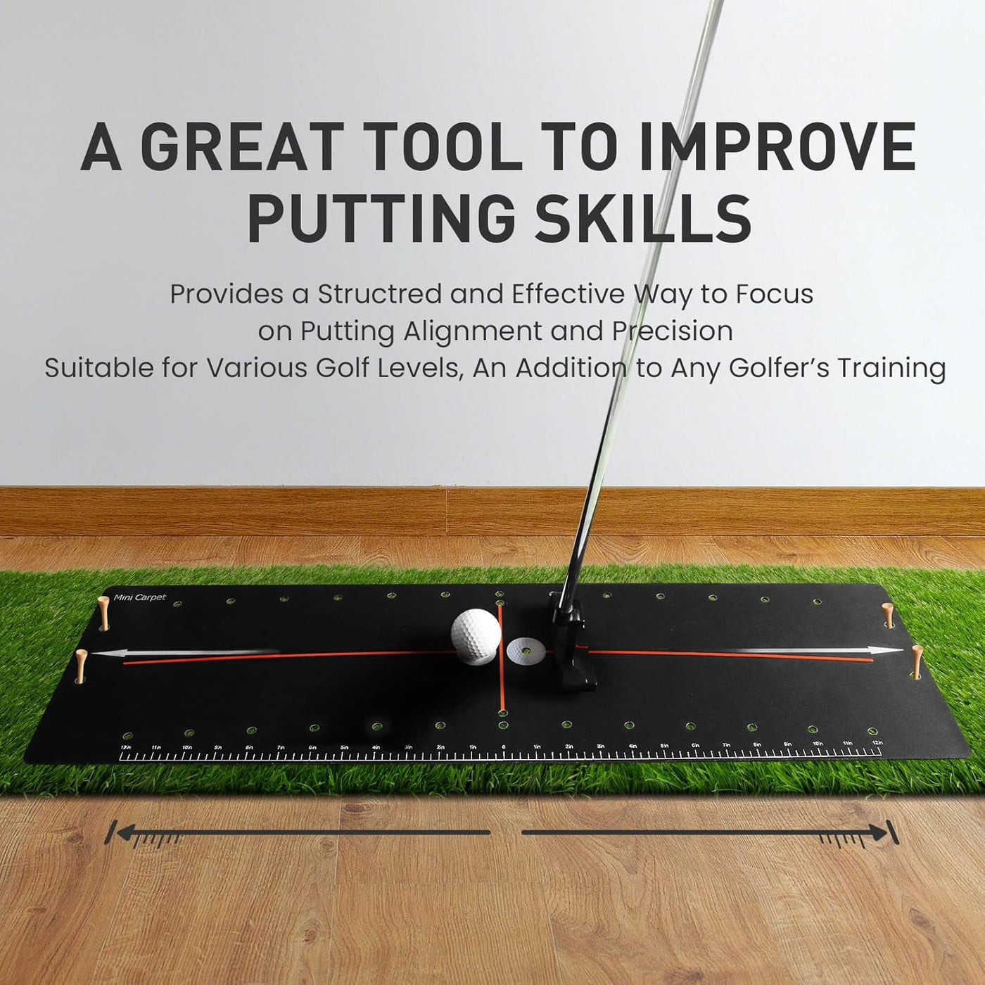 Golf Putting Mat with Arc&Path for Right Left Handed Golfer Improve Putting Sroke Skills