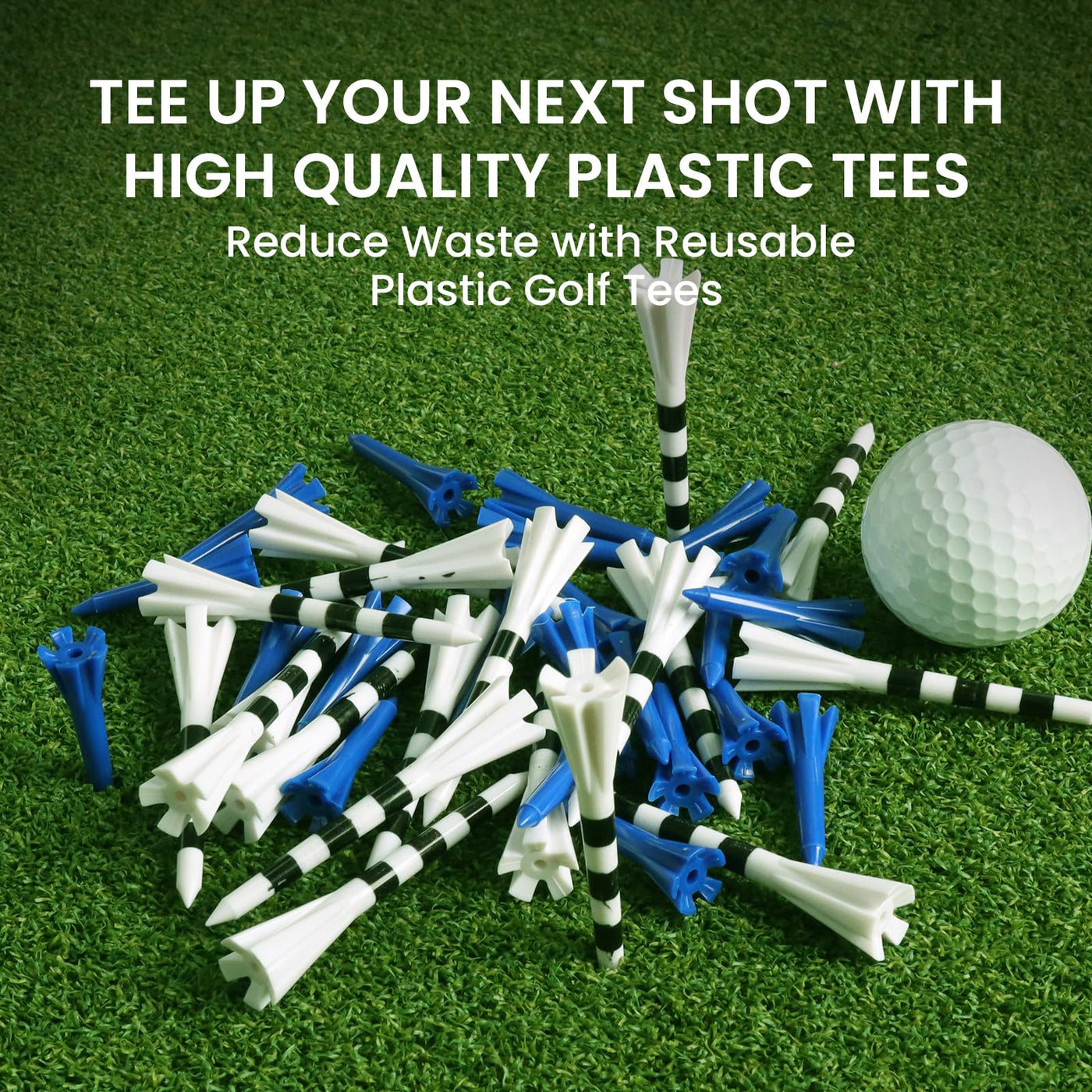 Golf Tees Plastic 80 Driver with 20 Iron Mixed 100 Pack