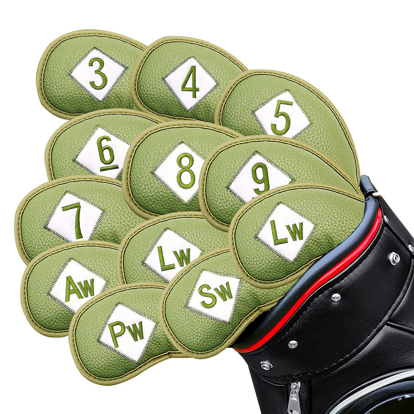 Golf Iron Head Covers 12 Piece Set Universal Fit