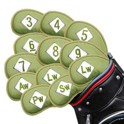 Golf Iron Head Covers 12 Piece Set Universal Fit
