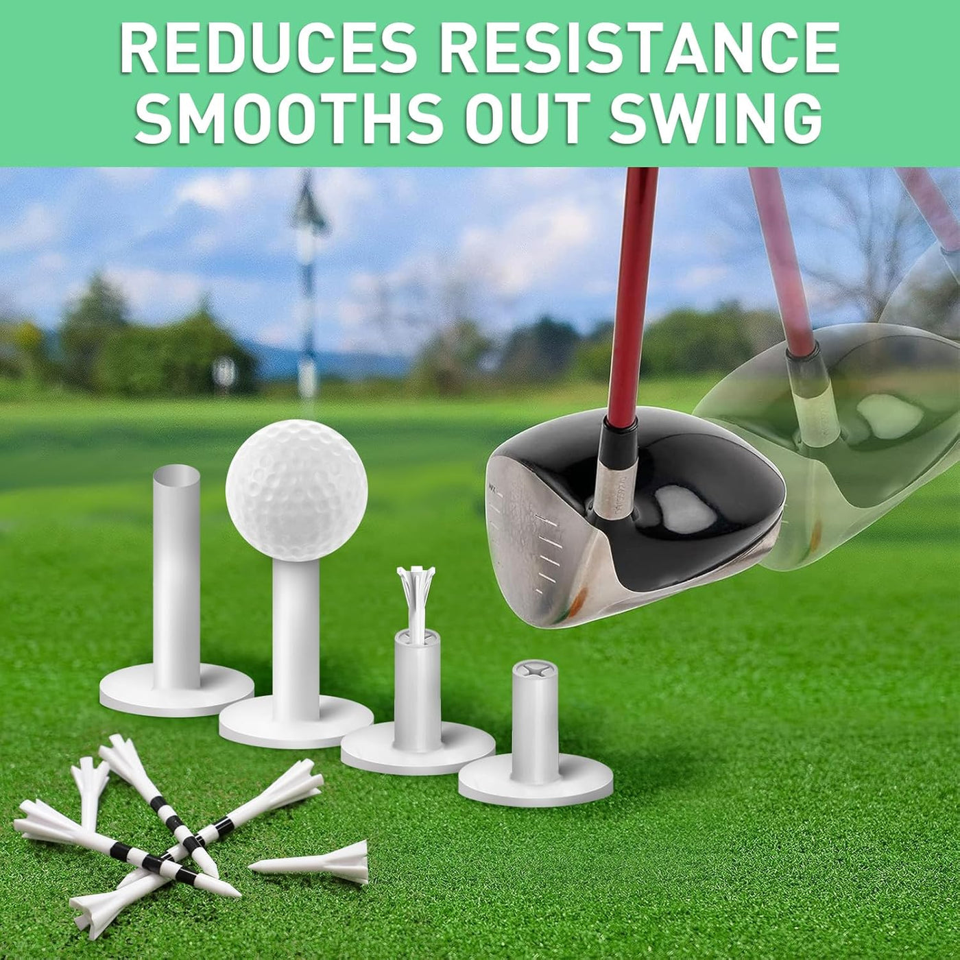 Golf Rubber Tees Driving Range 3 Inch 1.5'' 2.25'' 2.75'' 3.13'' Tee Holder for Mat with Plastic Tees