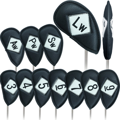 Golf Iron Head Covers Value Both Sides Embroidery 12 Piece Set Fit Main Iron Clubs