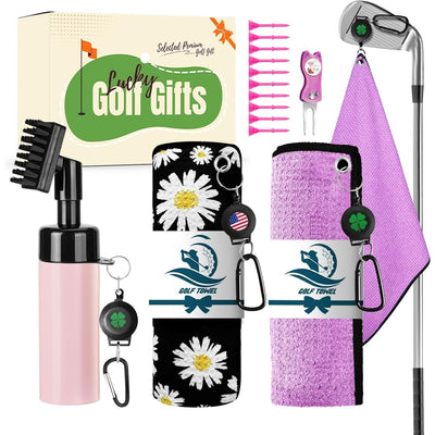 Golf Club Brush Cleaner Towels Golf Divot Repair Tool and Ball Marker Kit