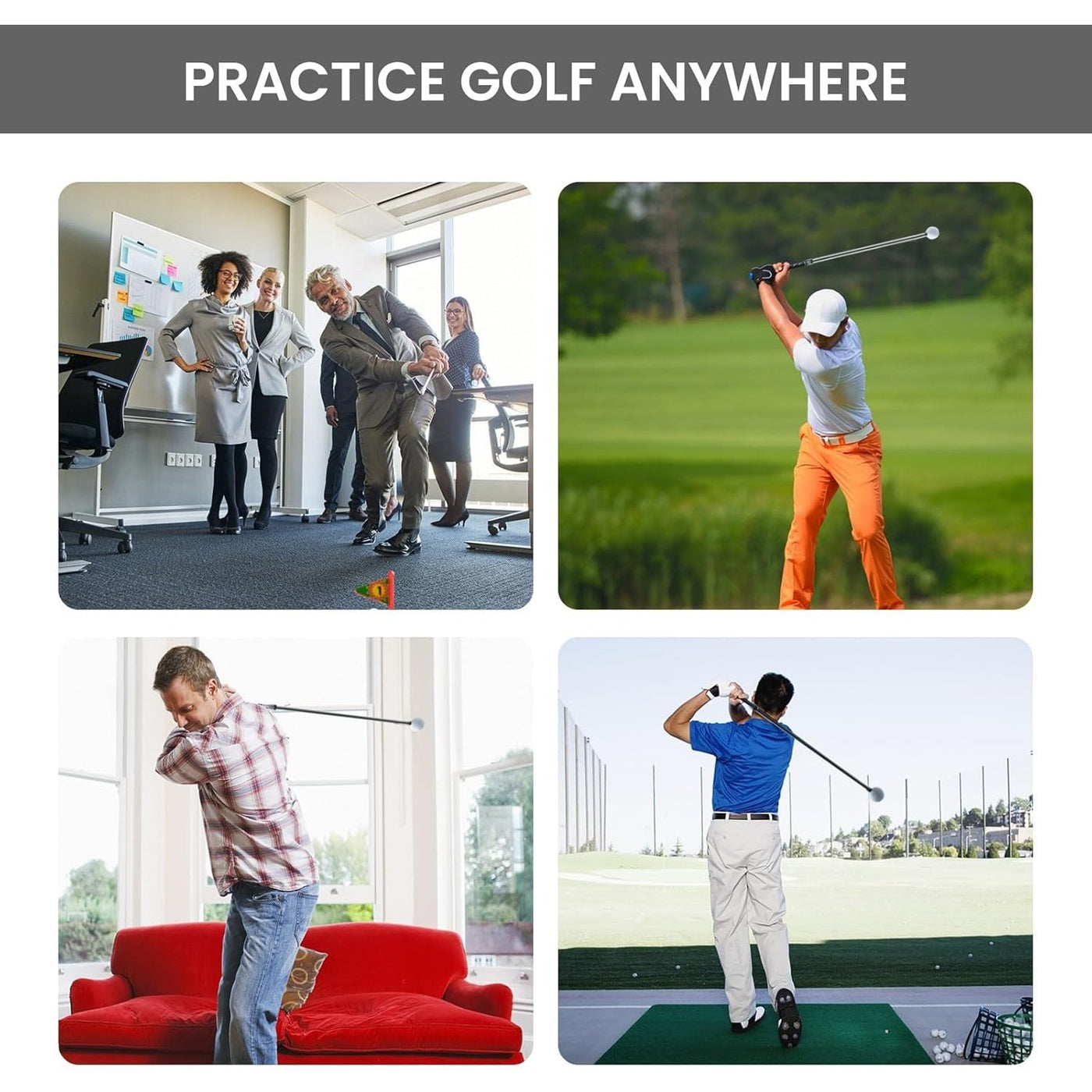 Golf Swing Trainer Stretchable Practice Rod