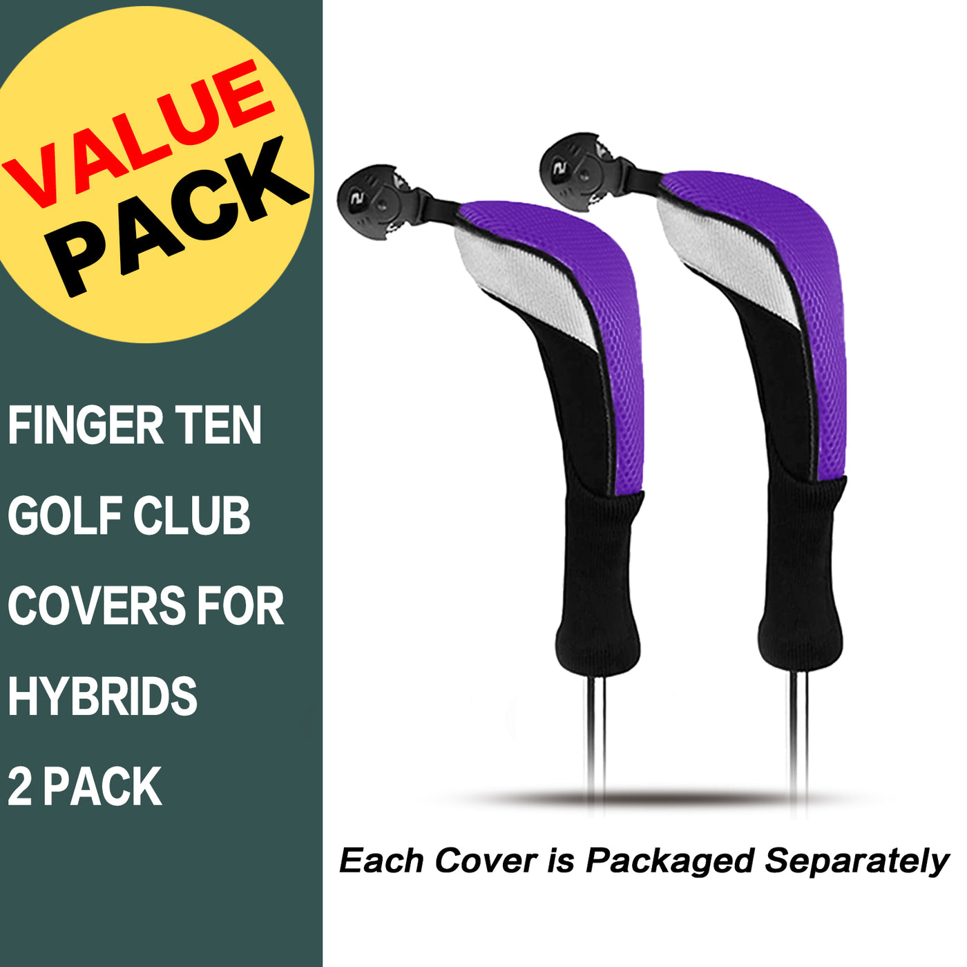 Golf Head Covers 2 Pack Fit All Wood Hybrid