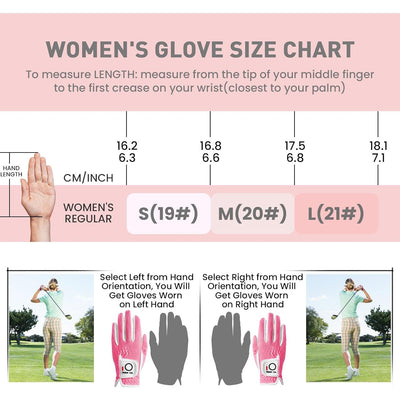 Women's Golf Gloves Mesh Rain Grip Hot Wet Weather 1 Pair