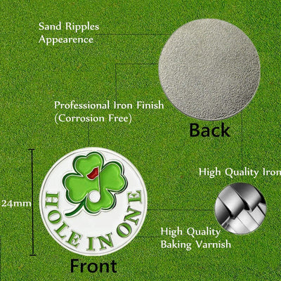 3 Pcs Golf Ball Markers with 3 Pack Hat Clip