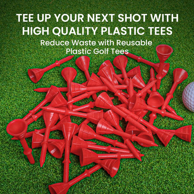 50/100 Pack Golf Tees Unbreakable Plastic 3 1/4