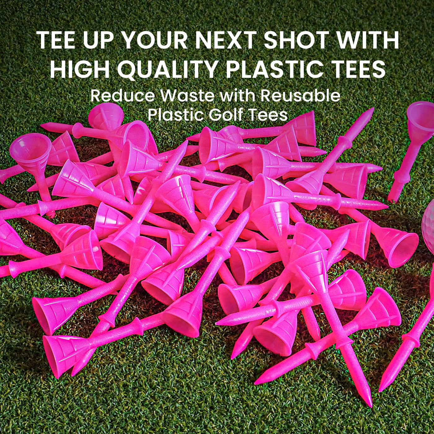 50/100 Pack Golf Tees Unbreakable Plastic 3 1/4