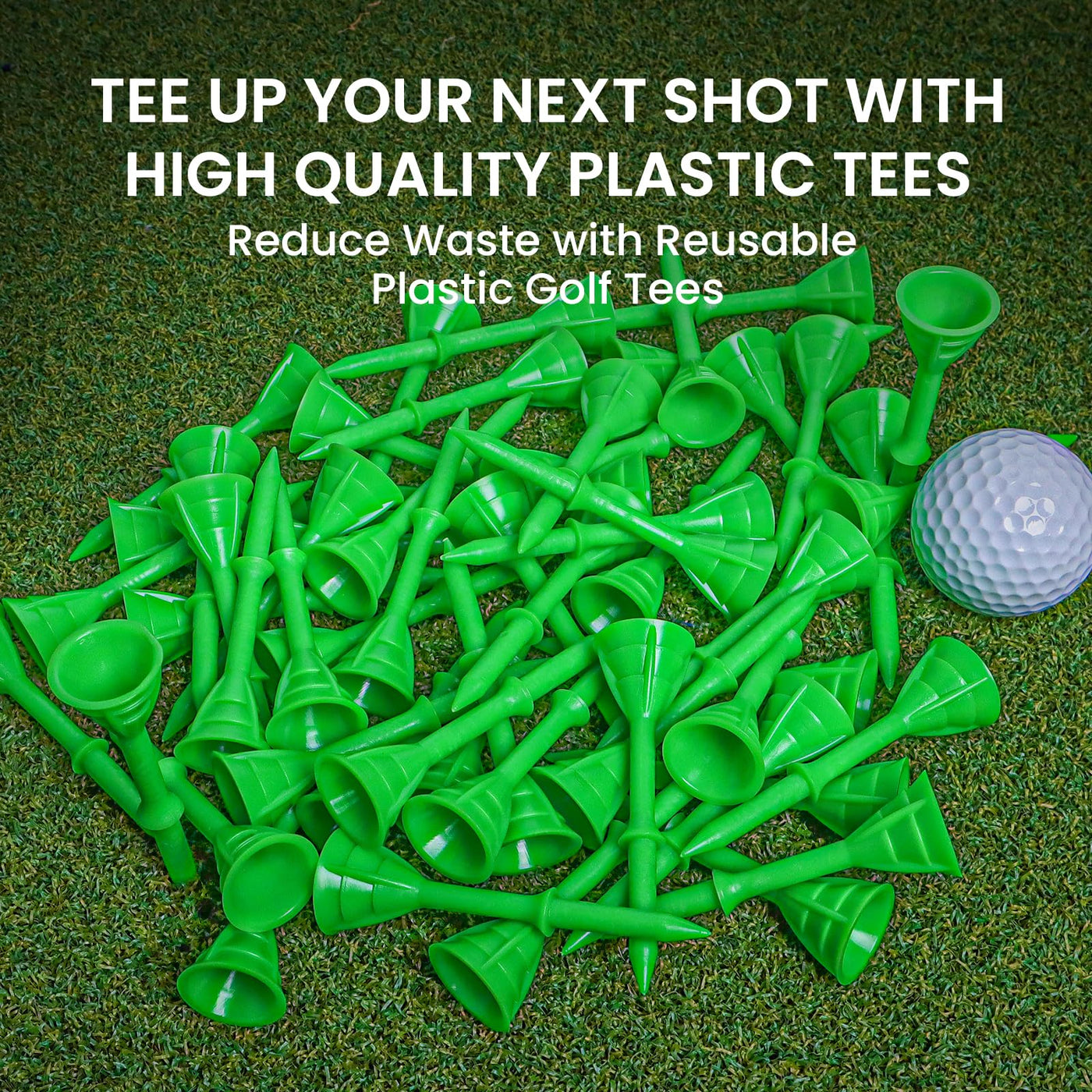 50/100 Pack Golf Tees Unbreakable Plastic 3 1/4