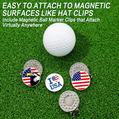 3 Pcs Golf Ball Markers with 3 Pack Hat Clip