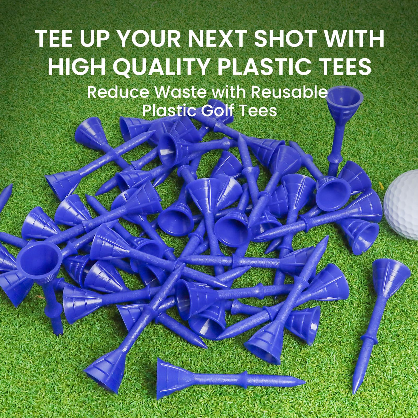50/100 Pack Golf Tees Unbreakable Plastic 3 1/4