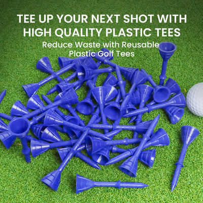 50/100 Pack Golf Tees Unbreakable Plastic 3 1/4