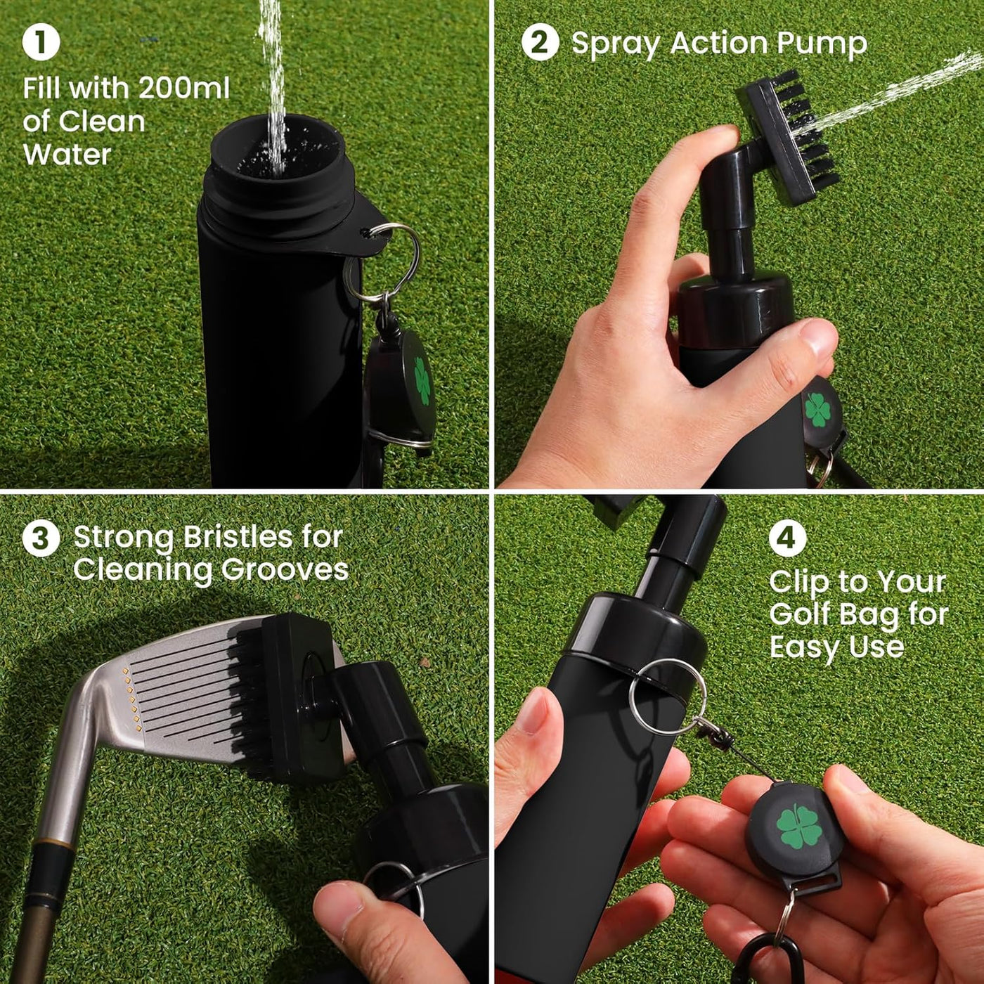 Golf Club Brush Cleaner Towels Golf Divot Repair Tool and Ball Marker Kit