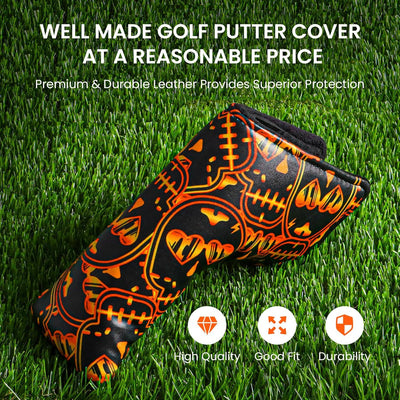 Waterproof Protection Golf Putter Covers Black Golden Fit Most Blade Putters