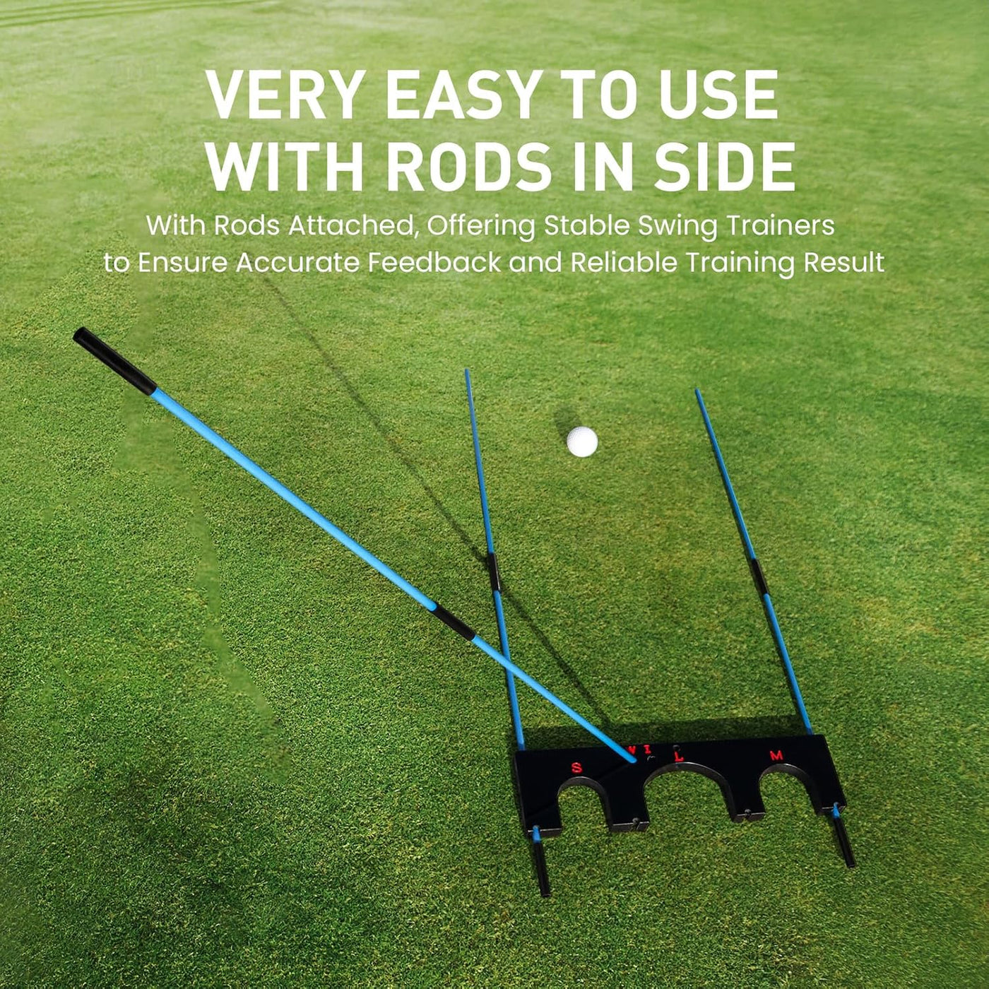 Golf Training Aid Gate with 6 Alignment Sticks and 5 Different Swing Plane Angles Professional Portable Light Weight