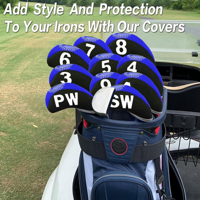 Golf Iron Covers Set Neoprene with Top Window 10 Pack