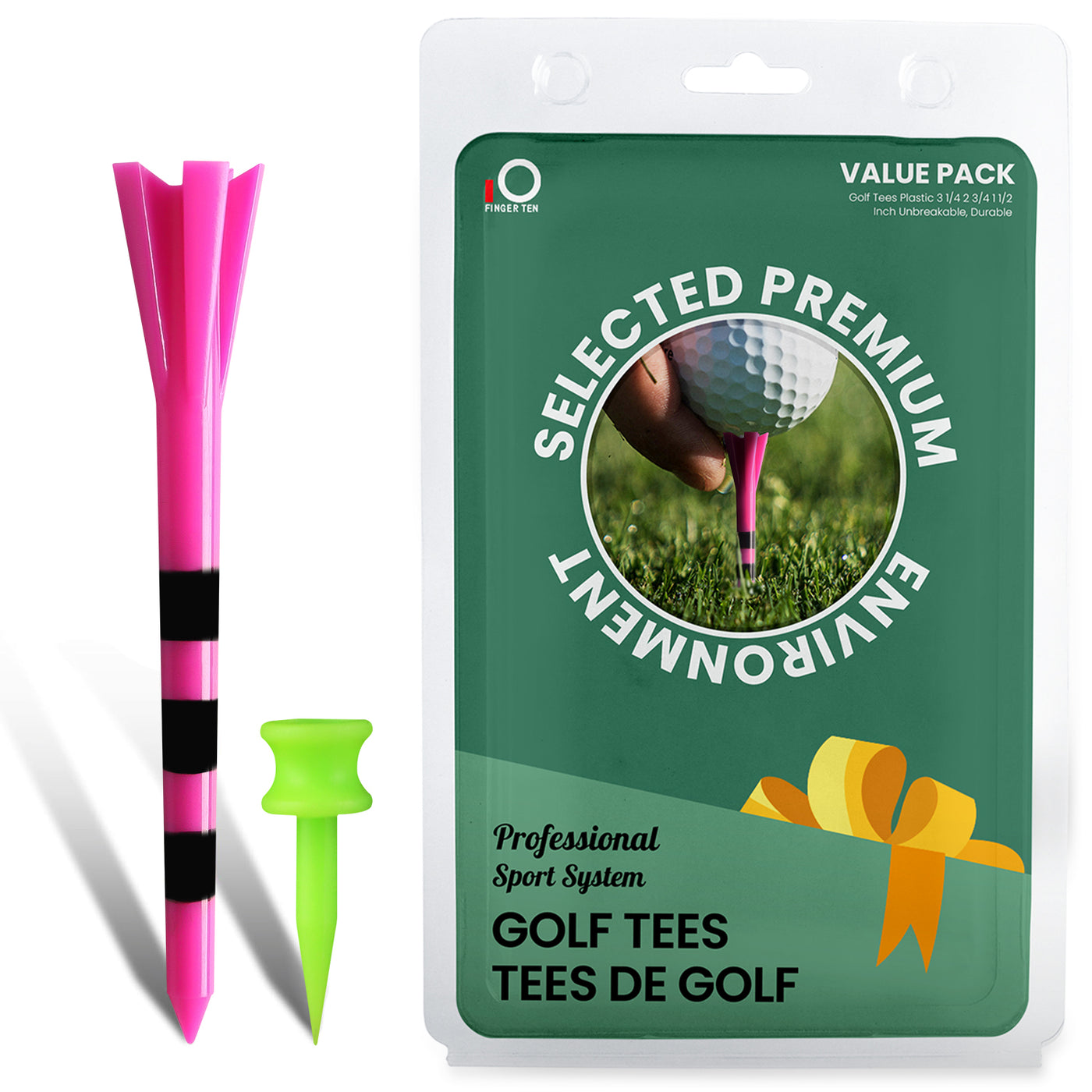 Golf-Tees aus Kunststoff, 30 Driver-Tees 3 1/4 mit 30 Castle-Tees 1 1/2 Zoll, weitere kurze Tees 