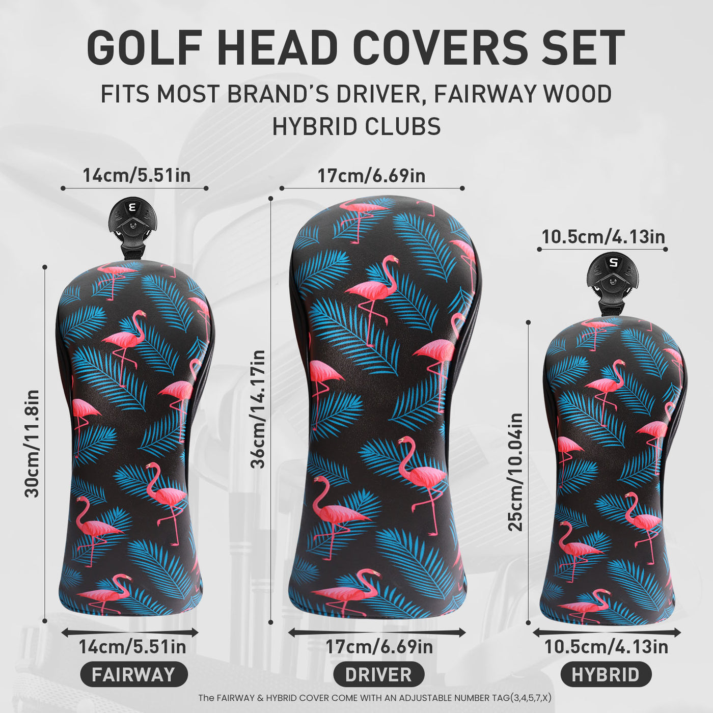 Golf Head Covers Woods Flamingo 3 Pack