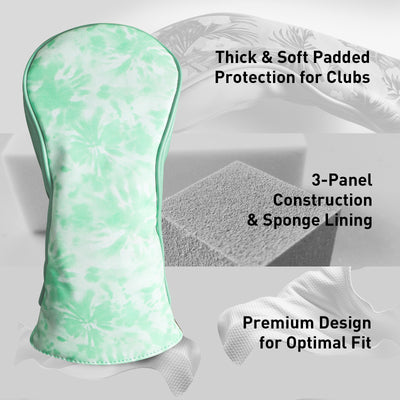 Golf Wood Covers for Driver Fairway Hybrid Pale Green 3 Pack