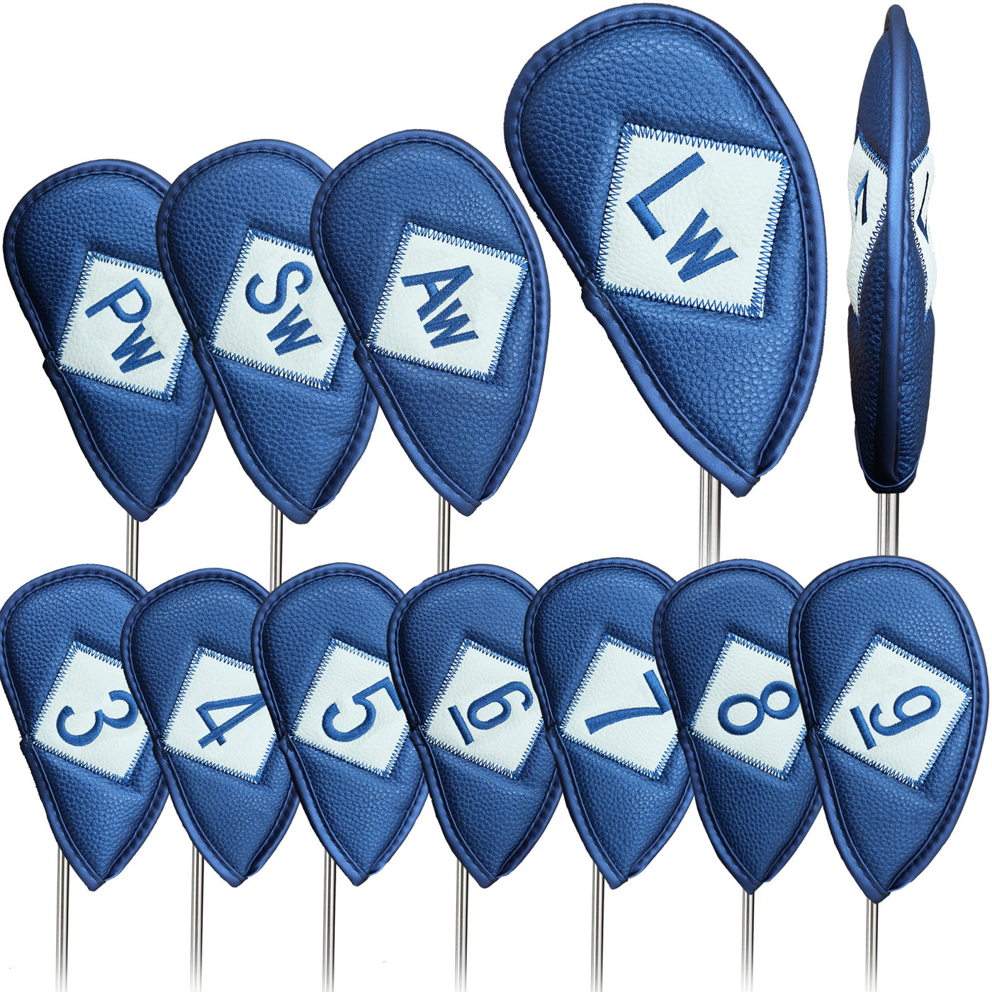 Golf Iron Head Covers Value Both Sides Embroidery 12 Piece Set Fit Main Iron Clubs