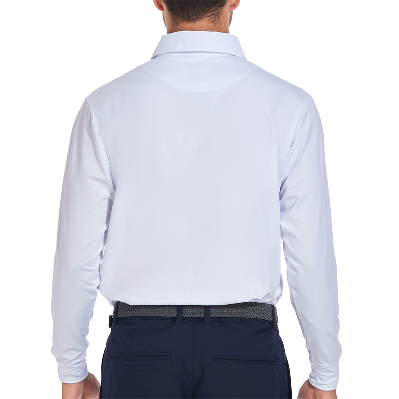 Polo de golf à manches longues Performance Fit pour homme, bleu marine 