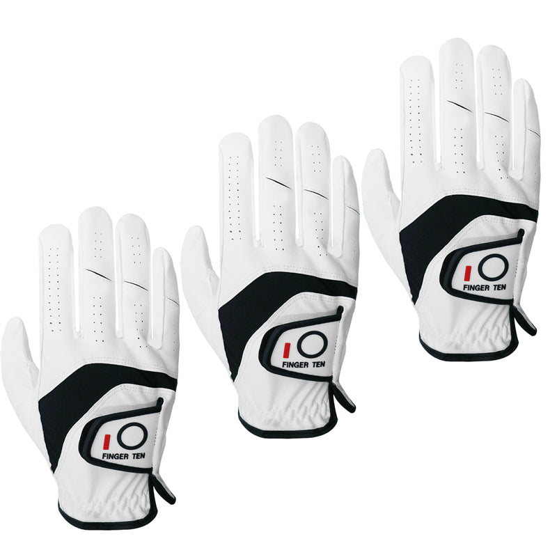 Lot de 3 gants de golf en cuir souple et antidérapants pour toutes les conditions météorologiques 