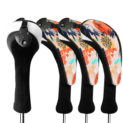 Golf Club Head Covers Woods Hybrids 4 Pack