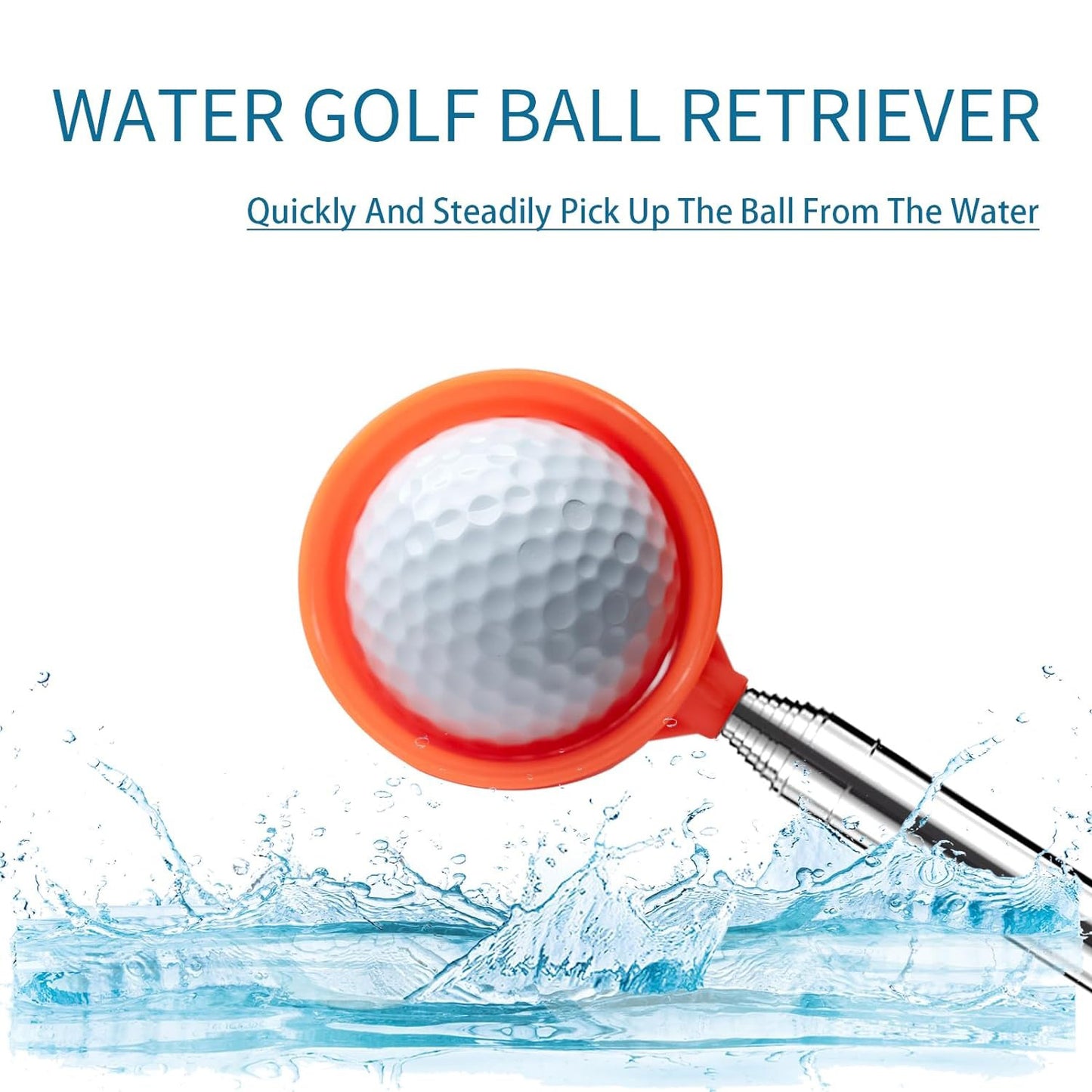 Golf Ball Retriever for Water Telescopic, 9Ft/12Ft Stainless Steel Ball Retriever Tool Golf Ball Grabber