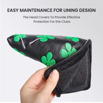 Waterproof Protection Golf Putter Covers Lucky Clover Fit Most Blade Putters