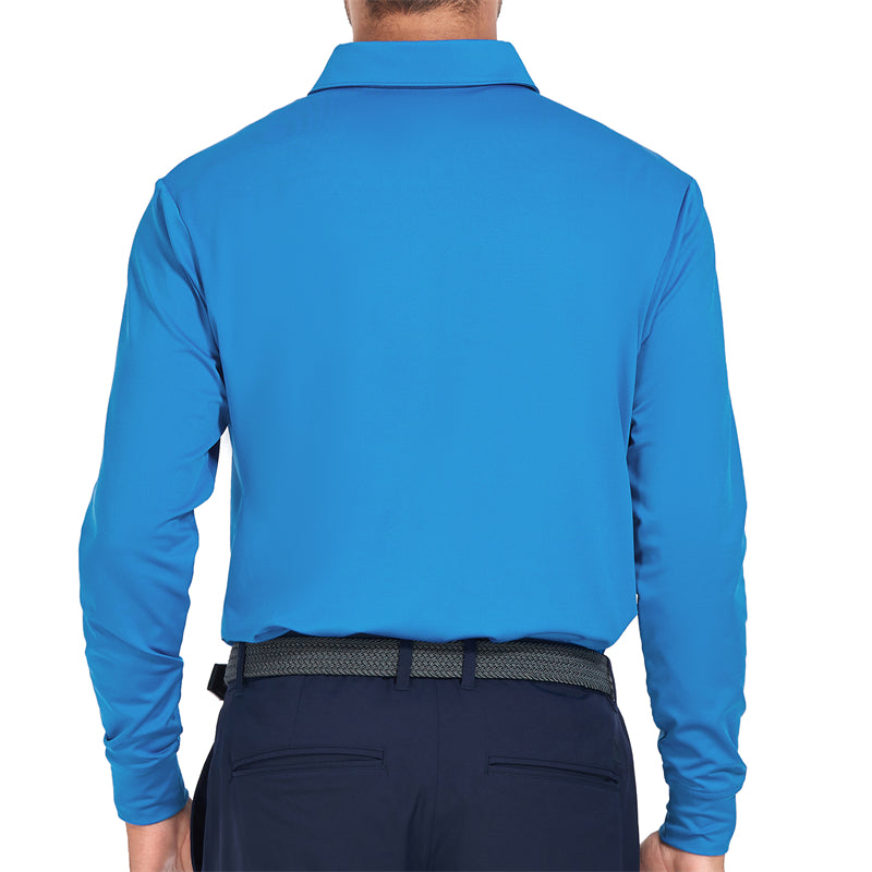 Polo de golf à manches longues Performance Fit pour homme, noir 