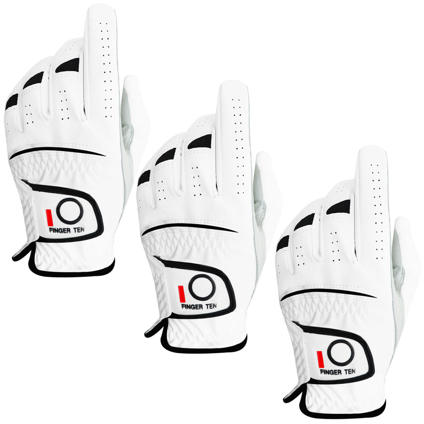 Golf Gloves Men 3 Pack All Weather Leather Grip