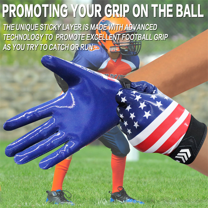 usa handschuhe Football-Handschuhe für Jugendliche und Kinder, ultra-klebrig, rutschfest, mit Handflächen-Empfängern – FINGER TEN