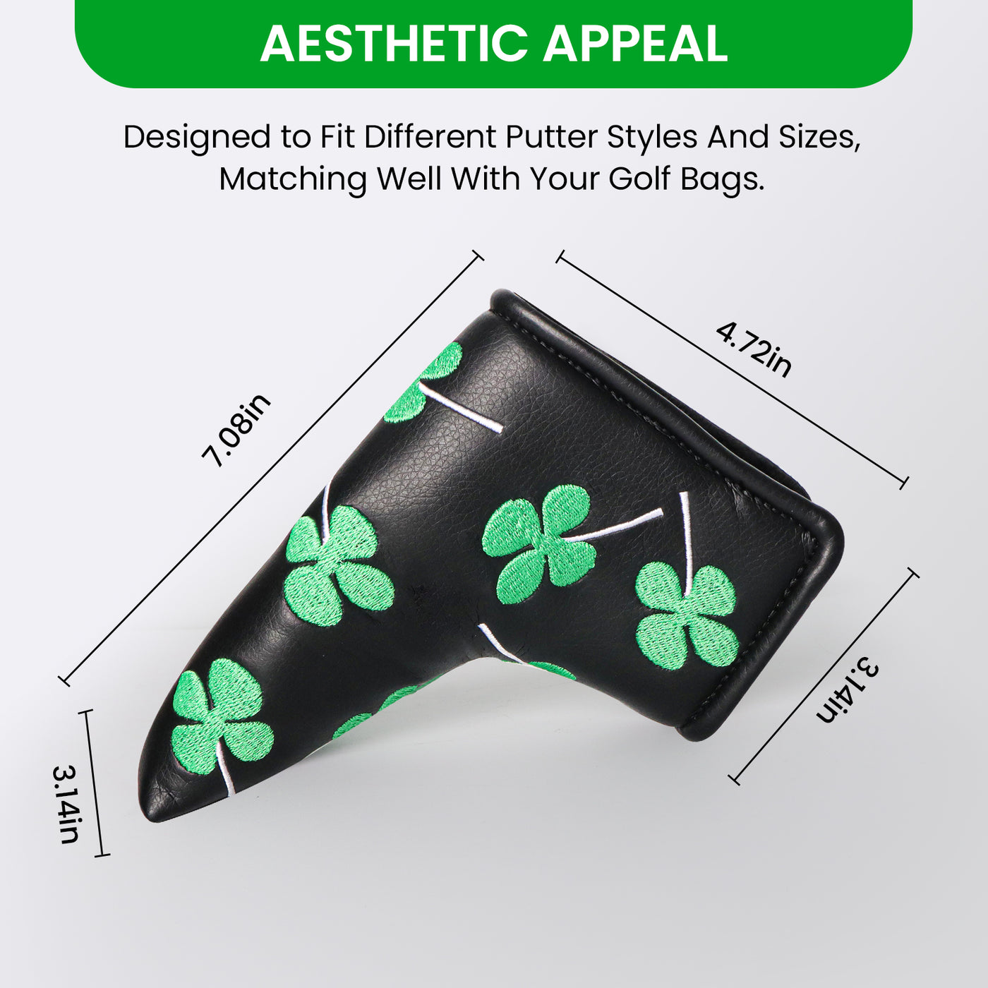 Golf Putter Covers Lucky Clover Fit Most Blade Putters