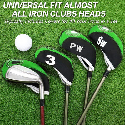 Golf Iron Covers Set Neoprene with Top Window 10 Pack