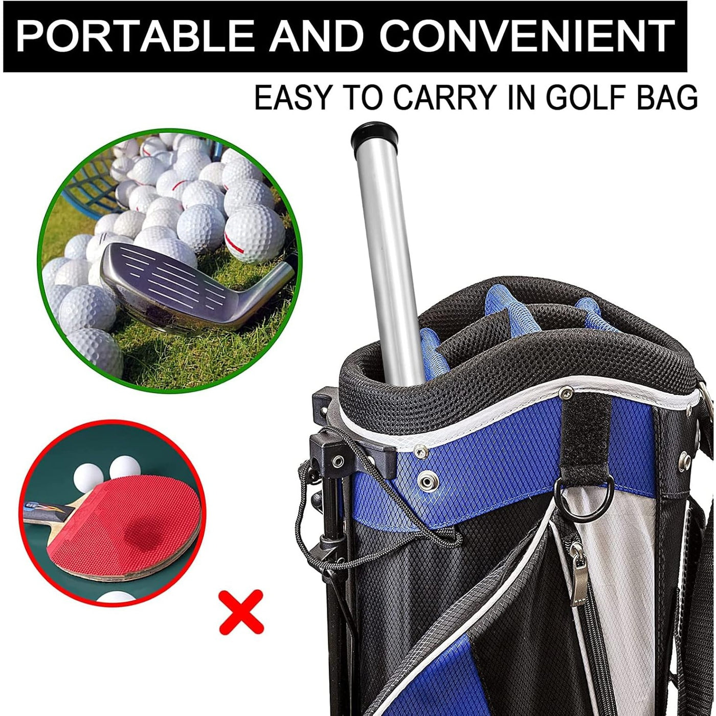 Golf Ball Retriever Picker Upper Shagger Tube Fits in Golf Bag