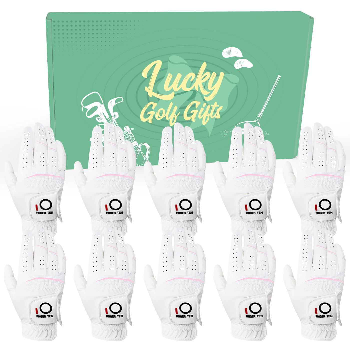 Golf-Regenhandschuhe für Damen mit Geschenkbox, Vorteilspack, 10er-Pack, verbesserter kühler Griff bei nassem und heißem Wetter 